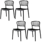 Scandinavian Plastic Dining Armless Chair Open Back Side Chairs Black 4 Piece Set Clearhalo 'Dining Chairs' 'Dining Tables & Seating' 'dining_chair' 'furn' 'furn_dining_chair' 'Furniture' 'furniture_dining_chair' 'Kitchen & Dining Furniture' 4901082