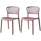 Scandinavian Plastic Dining Armless Chair Open Back Side Chairs Red 2 Piece Set Clearhalo 'Dining Chairs' 'Dining Tables & Seating' 'dining_chair' 'furn' 'furn_dining_chair' 'Furniture' 'furniture_dining_chair' 'Kitchen & Dining Furniture' 4901083