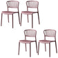 Scandinavian Plastic Dining Armless Chair Open Back Side Chairs Red 4 Piece Set Clearhalo 'Dining Chairs' 'Dining Tables & Seating' 'dining_chair' 'furn' 'furn_dining_chair' 'Furniture' 'furniture_dining_chair' 'Kitchen & Dining Furniture' 4901086