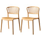 Scandinavian Plastic Dining Armless Chair Open Back Side Chairs Yellow 2 Piece Set Clearhalo 'Dining Chairs' 'Dining Tables & Seating' 'dining_chair' 'furn' 'furn_dining_chair' 'Furniture' 'furniture_dining_chair' 'Kitchen & Dining Furniture' 4901088