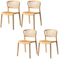 Scandinavian Plastic Dining Armless Chair Open Back Side Chairs Yellow 4 Piece Set Clearhalo 'Dining Chairs' 'Dining Tables & Seating' 'dining_chair' 'furn' 'furn_dining_chair' 'Furniture' 'furniture_dining_chair' 'Kitchen & Dining Furniture' 4901089