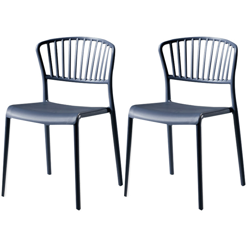 Scandinavian Plastic Dining Armless Chair Open Back Side Chairs Blue 2 Piece Set Clearhalo 'Dining Chairs' 'Dining Tables & Seating' 'dining_chair' 'furn' 'furn_dining_chair' 'Furniture' 'furniture_dining_chair' 'Kitchen & Dining Furniture' 4901091