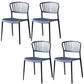 Scandinavian Plastic Dining Armless Chair Open Back Side Chairs Blue 4 Piece Set Clearhalo 'Dining Chairs' 'Dining Tables & Seating' 'dining_chair' 'furn' 'furn_dining_chair' 'Furniture' 'furniture_dining_chair' 'Kitchen & Dining Furniture' 4901093