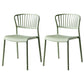 Scandinavian Plastic Dining Armless Chair Open Back Side Chairs Green 2 Piece Set Clearhalo 'Dining Chairs' 'Dining Tables & Seating' 'dining_chair' 'furn' 'furn_dining_chair' 'Furniture' 'furniture_dining_chair' 'Kitchen & Dining Furniture' 4901096