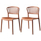 Scandinavian Plastic Dining Armless Chair Open Back Side Chairs Orange 2 Piece Set Clearhalo 'Dining Chairs' 'Dining Tables & Seating' 'dining_chair' 'furn' 'furn_dining_chair' 'Furniture' 'furniture_dining_chair' 'Kitchen & Dining Furniture' 4901099