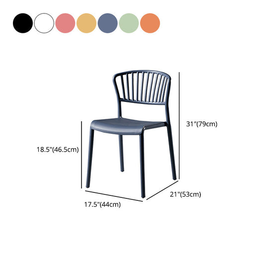 Scandinavian Plastic Dining Armless Chair Open Back Side Chairs Clearhalo 'Dining Chairs' 'Dining Tables & Seating' 'dining_chair' 'furn' 'furn_dining_chair' 'Furniture' 'furniture_dining_chair' 'Kitchen & Dining Furniture' 4901102