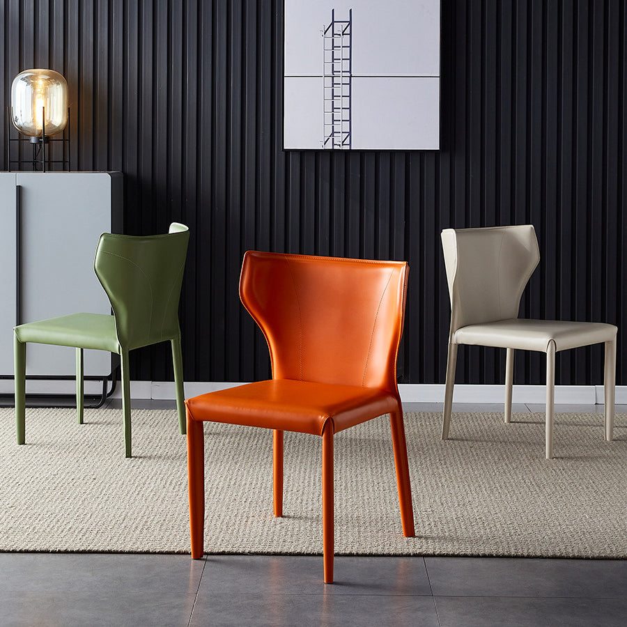 Contemporary Leather Dining Armless Chair Wingback Side Chair for Home Use Clearhalo 'Dining Chairs' 'Dining Tables & Seating' 'dining_chair' 'furn' 'furn_dining_chair' 'Furniture' 'furniture_dining_chair' 'Kitchen & Dining Furniture' 4901103