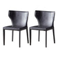 Contemporary Leather Dining Armless Chair Wingback Side Chair for Home Use Dark Gray 2 Piece Set Clearhalo 'Dining Chairs' 'Dining Tables & Seating' 'dining_chair' 'furn' 'furn_dining_chair' 'Furniture' 'furniture_dining_chair' 'Kitchen & Dining Furniture' 4901104