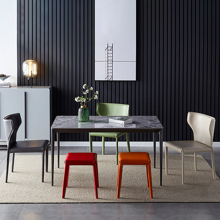 Contemporary Leather Dining Armless Chair Wingback Side Chair for Home Use Clearhalo 'Dining Chairs' 'Dining Tables & Seating' 'dining_chair' 'furn' 'furn_dining_chair' 'Furniture' 'furniture_dining_chair' 'Kitchen & Dining Furniture' 4901107