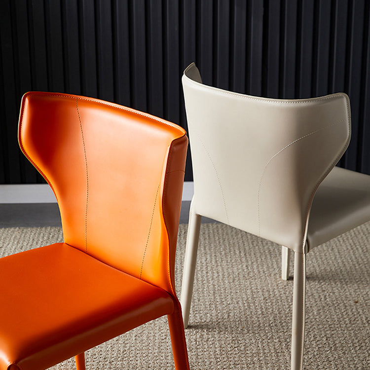 Contemporary Leather Dining Armless Chair Wingback Side Chair for Home Use Clearhalo 'Dining Chairs' 'Dining Tables & Seating' 'dining_chair' 'furn' 'furn_dining_chair' 'Furniture' 'furniture_dining_chair' 'Kitchen & Dining Furniture' 4901118