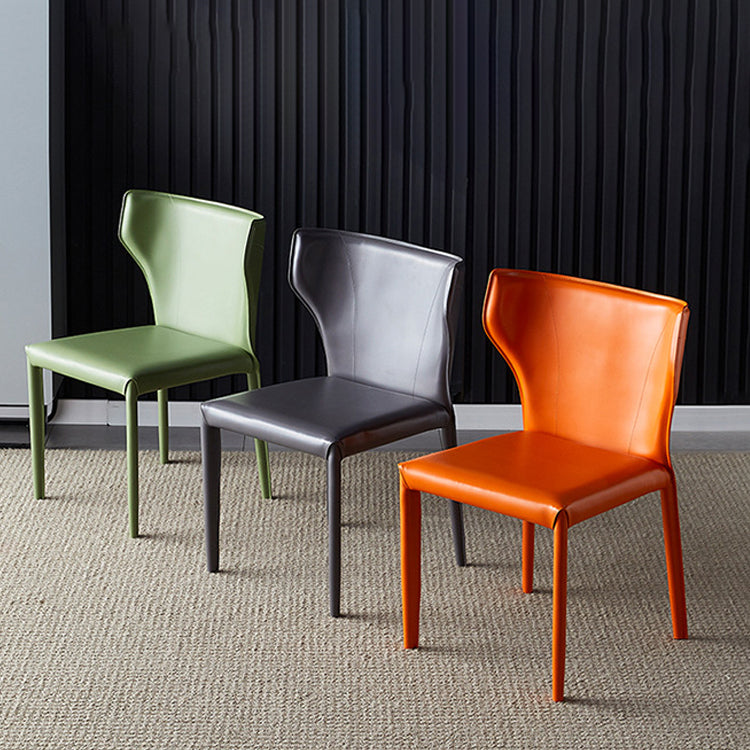 Contemporary Leather Dining Armless Chair Wingback Side Chair for Home Use Clearhalo 'Dining Chairs' 'Dining Tables & Seating' 'dining_chair' 'furn' 'furn_dining_chair' 'Furniture' 'furniture_dining_chair' 'Kitchen & Dining Furniture' 4901122