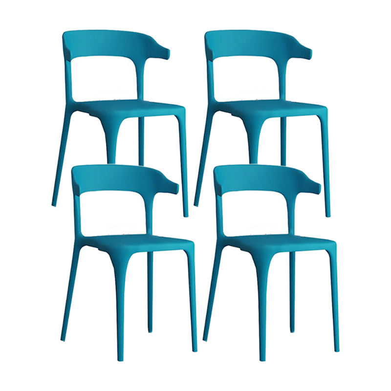 Contemporary Chair Dining Armless Chair for Kitchen with Plastic Legs Dark Blue 4 Piece Set Clearhalo 'Dining Chairs' 'Dining Tables & Seating' 'dining_chair' 'furn' 'furn_dining_chair' 'Furniture' 'furniture_dining_chair' 'Kitchen & Dining Furniture' 4901126