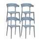 Contemporary Chair Dining Armless Chair for Kitchen with Plastic Legs Light Gray 4 Piece Set Clearhalo 'Dining Chairs' 'Dining Tables & Seating' 'dining_chair' 'furn' 'furn_dining_chair' 'Furniture' 'furniture_dining_chair' 'Kitchen & Dining Furniture' 4901127