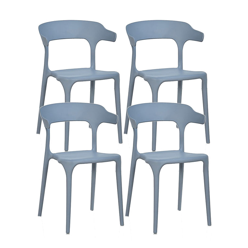 Contemporary Chair Dining Armless Chair for Kitchen with Plastic Legs Light Gray 4 Piece Set Clearhalo 'Dining Chairs' 'Dining Tables & Seating' 'dining_chair' 'furn' 'furn_dining_chair' 'Furniture' 'furniture_dining_chair' 'Kitchen & Dining Furniture' 4901127