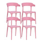 Contemporary Chair Dining Armless Chair for Kitchen with Plastic Legs Pink 4 Piece Set Clearhalo 'Dining Chairs' 'Dining Tables & Seating' 'dining_chair' 'furn' 'furn_dining_chair' 'Furniture' 'furniture_dining_chair' 'Kitchen & Dining Furniture' 4901132