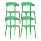 Contemporary Chair Dining Armless Chair for Kitchen with Plastic Legs Fruit Green 4 Piece Set Clearhalo 'Dining Chairs' 'Dining Tables & Seating' 'dining_chair' 'furn' 'furn_dining_chair' 'Furniture' 'furniture_dining_chair' 'Kitchen & Dining Furniture' 4901133