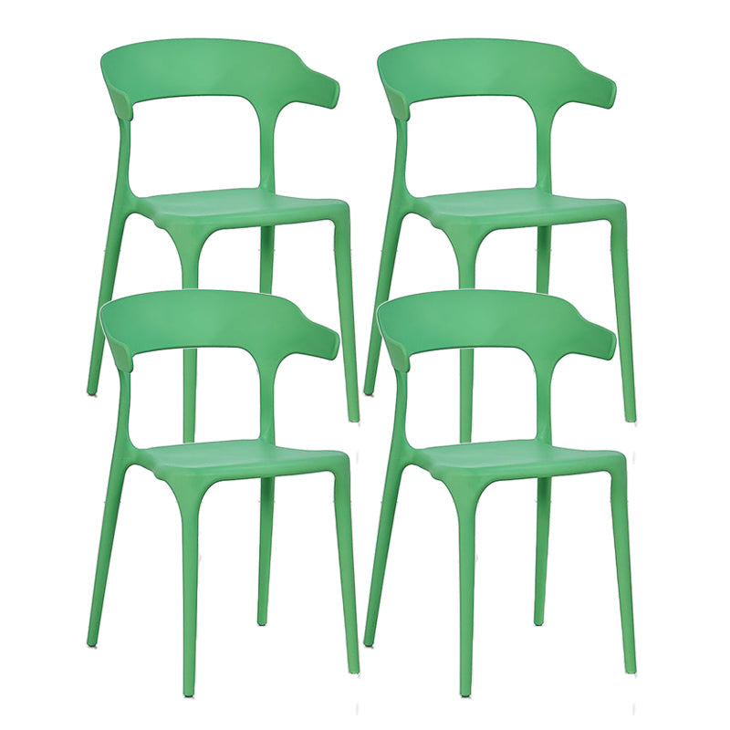 Contemporary Chair Dining Armless Chair for Kitchen with Plastic Legs Fruit Green 4 Piece Set Clearhalo 'Dining Chairs' 'Dining Tables & Seating' 'dining_chair' 'furn' 'furn_dining_chair' 'Furniture' 'furniture_dining_chair' 'Kitchen & Dining Furniture' 4901133