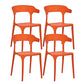 Contemporary Chair Dining Armless Chair for Kitchen with Plastic Legs Orange 4 Piece Set Clearhalo 'Dining Chairs' 'Dining Tables & Seating' 'dining_chair' 'furn' 'furn_dining_chair' 'Furniture' 'furniture_dining_chair' 'Kitchen & Dining Furniture' 4901137