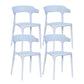 Contemporary Chair Dining Armless Chair for Kitchen with Plastic Legs White 4 Piece Set Clearhalo 'Dining Chairs' 'Dining Tables & Seating' 'dining_chair' 'furn' 'furn_dining_chair' 'Furniture' 'furniture_dining_chair' 'Kitchen & Dining Furniture' 4901140