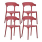 Contemporary Chair Dining Armless Chair for Kitchen with Plastic Legs Burgundy 4 Piece Set Clearhalo 'Dining Chairs' 'Dining Tables & Seating' 'dining_chair' 'furn' 'furn_dining_chair' 'Furniture' 'furniture_dining_chair' 'Kitchen & Dining Furniture' 4901141
