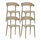 Contemporary Chair Dining Armless Chair for Kitchen with Plastic Legs Khaki 4 Piece Set Clearhalo 'Dining Chairs' 'Dining Tables & Seating' 'dining_chair' 'furn' 'furn_dining_chair' 'Furniture' 'furniture_dining_chair' 'Kitchen & Dining Furniture' 4901143