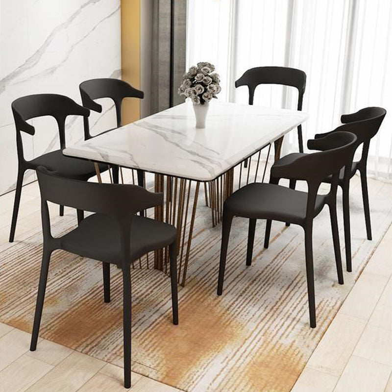 Contemporary Chair Dining Armless Chair for Kitchen with Plastic Legs Clearhalo 'Dining Chairs' 'Dining Tables & Seating' 'dining_chair' 'furn' 'furn_dining_chair' 'Furniture' 'furniture_dining_chair' 'Kitchen & Dining Furniture' 4901147