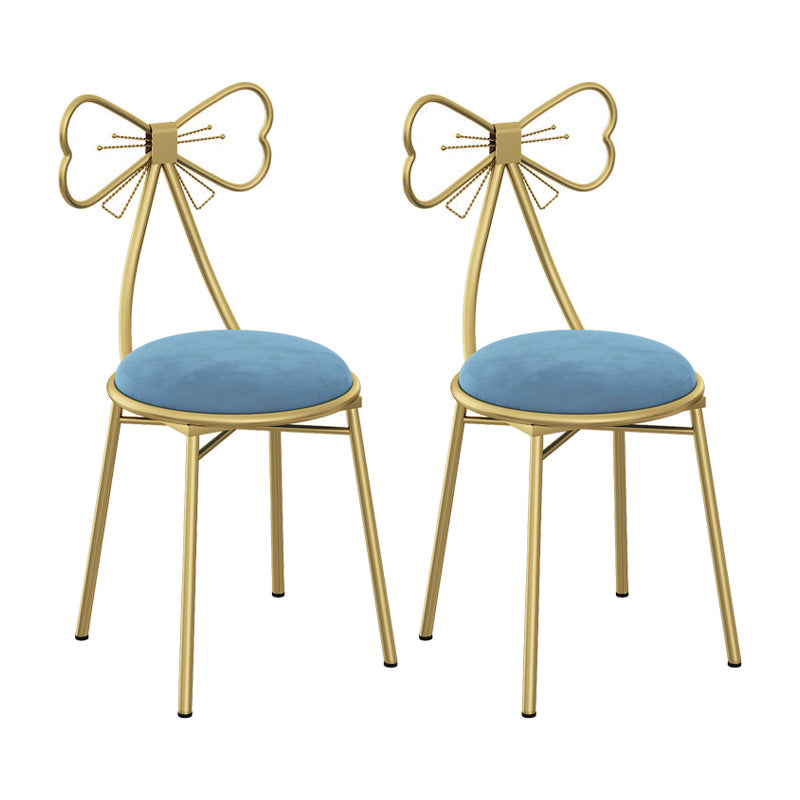 Glam Metal Armless Dining Chair Open Back Dining Side Chair for Restaurant Use Blue 2 Piece Set Clearhalo 'Dining Chairs' 'Dining Tables & Seating' 'dining_chair' 'furn' 'furn_dining_chair' 'Furniture' 'furniture_dining_chair' 'Kitchen & Dining Furniture' 4901152