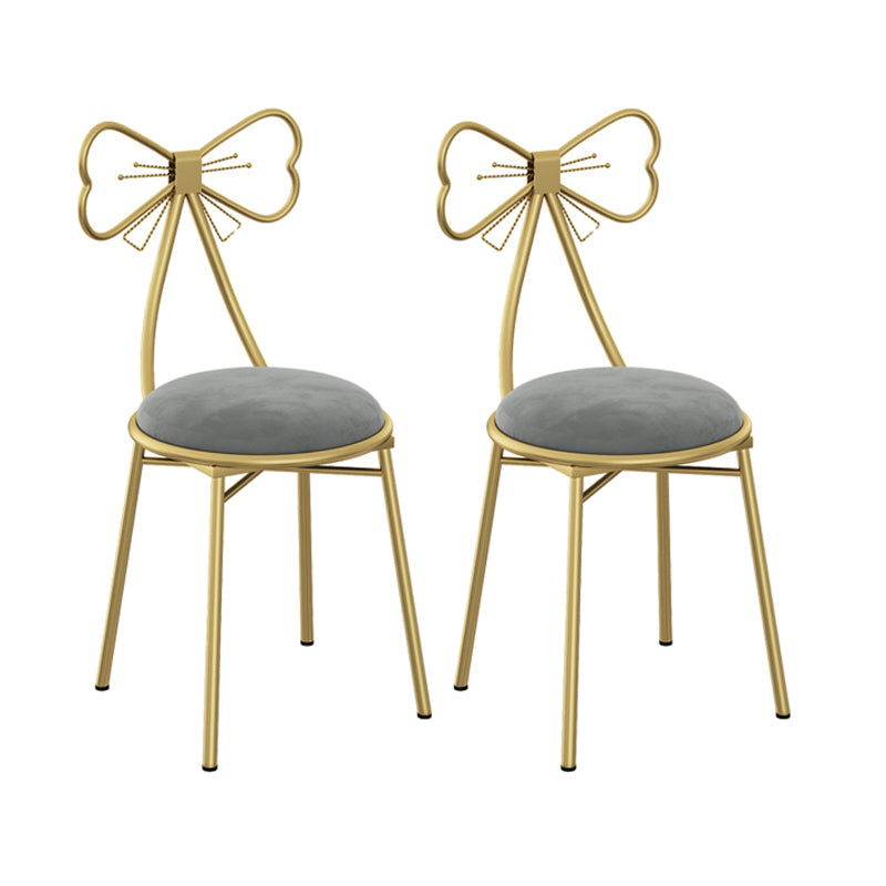 Glam Metal Armless Dining Chair Open Back Dining Side Chair for Restaurant Use Grey 2 Piece Set Clearhalo 'Dining Chairs' 'Dining Tables & Seating' 'dining_chair' 'furn' 'furn_dining_chair' 'Furniture' 'furniture_dining_chair' 'Kitchen & Dining Furniture' 4901164