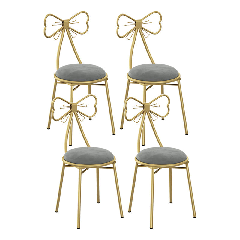 Glam Metal Armless Dining Chair Open Back Dining Side Chair for Restaurant Use Grey 4 Piece Set Clearhalo 'Dining Chairs' 'Dining Tables & Seating' 'dining_chair' 'furn' 'furn_dining_chair' 'Furniture' 'furniture_dining_chair' 'Kitchen & Dining Furniture' 4901166