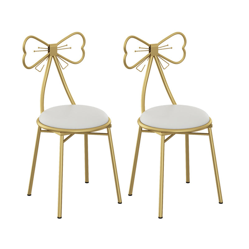 Glam Metal Armless Dining Chair Open Back Dining Side Chair for Restaurant Use White 2 Piece Set Clearhalo 'Dining Chairs' 'Dining Tables & Seating' 'dining_chair' 'furn' 'furn_dining_chair' 'Furniture' 'furniture_dining_chair' 'Kitchen & Dining Furniture' 4901168