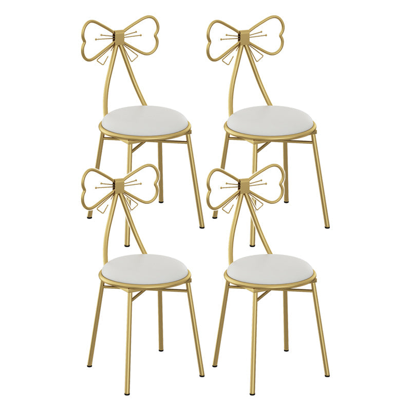 Glam Metal Armless Dining Chair Open Back Dining Side Chair for Restaurant Use White 4 Piece Set Clearhalo 'Dining Chairs' 'Dining Tables & Seating' 'dining_chair' 'furn' 'furn_dining_chair' 'Furniture' 'furniture_dining_chair' 'Kitchen & Dining Furniture' 4901169