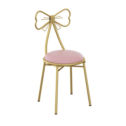 Glam Metal Armless Dining Chair Open Back Dining Side Chair for Restaurant Use Pink 1 Piece Clearhalo 'Dining Chairs' 'Dining Tables & Seating' 'dining_chair' 'furn' 'furn_dining_chair' 'Furniture' 'furniture_dining_chair' 'Kitchen & Dining Furniture' 4901171