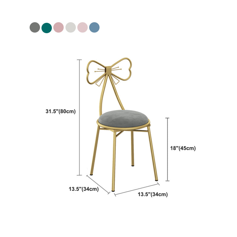 Glam Metal Armless Dining Chair Open Back Dining Side Chair for Restaurant Use Clearhalo 'Dining Chairs' 'Dining Tables & Seating' 'dining_chair' 'furn' 'furn_dining_chair' 'Furniture' 'furniture_dining_chair' 'Kitchen & Dining Furniture' 4901177