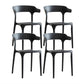 Contemporary Chair Dining Armless Chairs for Kitchen with Plastic Legs Black 4 Piece Set Clearhalo 'Dining Chairs' 'Dining Tables & Seating' 'dining_chair' 'furn' 'furn_dining_chair' 'Furniture' 'furniture_dining_chair' 'Kitchen & Dining Furniture' 4901179