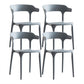 Contemporary Chair Dining Armless Chairs for Kitchen with Plastic Legs Grey 4 Piece Set Clearhalo 'Dining Chairs' 'Dining Tables & Seating' 'dining_chair' 'furn' 'furn_dining_chair' 'Furniture' 'furniture_dining_chair' 'Kitchen & Dining Furniture' 4901180