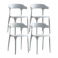 Contemporary Chair Dining Armless Chairs for Kitchen with Plastic Legs Light Gray 4 Piece Set Clearhalo 'Dining Chairs' 'Dining Tables & Seating' 'dining_chair' 'furn' 'furn_dining_chair' 'Furniture' 'furniture_dining_chair' 'Kitchen & Dining Furniture' 4901182