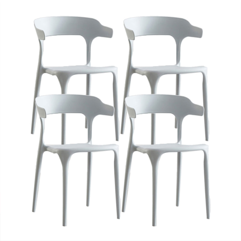 Contemporary Chair Dining Armless Chairs for Kitchen with Plastic Legs Light Gray 4 Piece Set Clearhalo 'Dining Chairs' 'Dining Tables & Seating' 'dining_chair' 'furn' 'furn_dining_chair' 'Furniture' 'furniture_dining_chair' 'Kitchen & Dining Furniture' 4901182