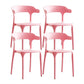 Contemporary Chair Dining Armless Chairs for Kitchen with Plastic Legs Pink 4 Piece Set Clearhalo 'Dining Chairs' 'Dining Tables & Seating' 'dining_chair' 'furn' 'furn_dining_chair' 'Furniture' 'furniture_dining_chair' 'Kitchen & Dining Furniture' 4901189