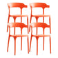 Contemporary Chair Dining Armless Chairs for Kitchen with Plastic Legs Orange 4 Piece Set Clearhalo 'Dining Chairs' 'Dining Tables & Seating' 'dining_chair' 'furn' 'furn_dining_chair' 'Furniture' 'furniture_dining_chair' 'Kitchen & Dining Furniture' 4901191