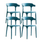 Contemporary Chair Dining Armless Chairs for Kitchen with Plastic Legs Blue 4 Piece Set Clearhalo 'Dining Chairs' 'Dining Tables & Seating' 'dining_chair' 'furn' 'furn_dining_chair' 'Furniture' 'furniture_dining_chair' 'Kitchen & Dining Furniture' 4901193