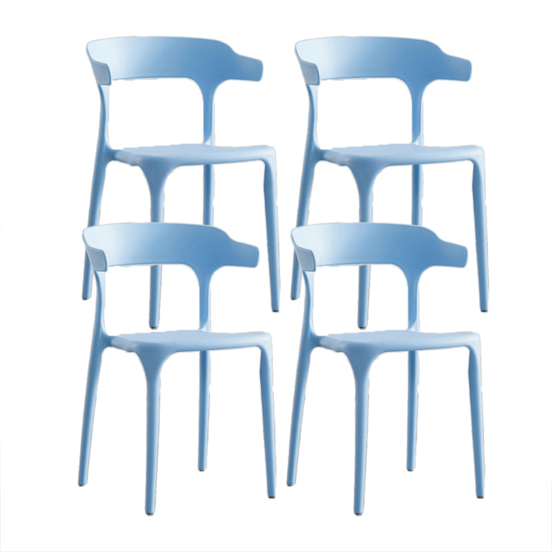 Contemporary Chair Dining Armless Chairs for Kitchen with Plastic Legs Sky Blue 4 Piece Set Clearhalo 'Dining Chairs' 'Dining Tables & Seating' 'dining_chair' 'furn' 'furn_dining_chair' 'Furniture' 'furniture_dining_chair' 'Kitchen & Dining Furniture' 4901194