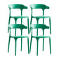 Contemporary Chair Dining Armless Chairs for Kitchen with Plastic Legs Green 4 Piece Set Clearhalo 'Dining Chairs' 'Dining Tables & Seating' 'dining_chair' 'furn' 'furn_dining_chair' 'Furniture' 'furniture_dining_chair' 'Kitchen & Dining Furniture' 4901197