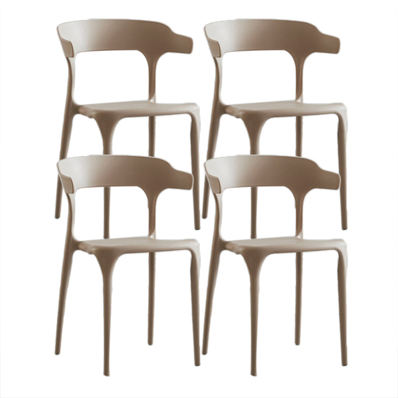 Contemporary Chair Dining Armless Chairs for Kitchen with Plastic Legs Coffee 4 Piece Set Clearhalo 'Dining Chairs' 'Dining Tables & Seating' 'dining_chair' 'furn' 'furn_dining_chair' 'Furniture' 'furniture_dining_chair' 'Kitchen & Dining Furniture' 4901198