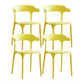 Contemporary Chair Dining Armless Chairs for Kitchen with Plastic Legs Lemon Yellow 4 Piece Set Clearhalo 'Dining Chairs' 'Dining Tables & Seating' 'dining_chair' 'furn' 'furn_dining_chair' 'Furniture' 'furniture_dining_chair' 'Kitchen & Dining Furniture' 4901199