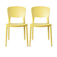 Minimalist Style Plastic Stacking Dining Chair Open Back Dining Side Chair Yellow 2 Piece Set Clearhalo 'Dining Chairs' 'Dining Tables & Seating' 'dining_chair' 'furn' 'furn_dining_chair' 'Furniture' 'furniture_dining_chair' 'Kitchen & Dining Furniture' 4901214