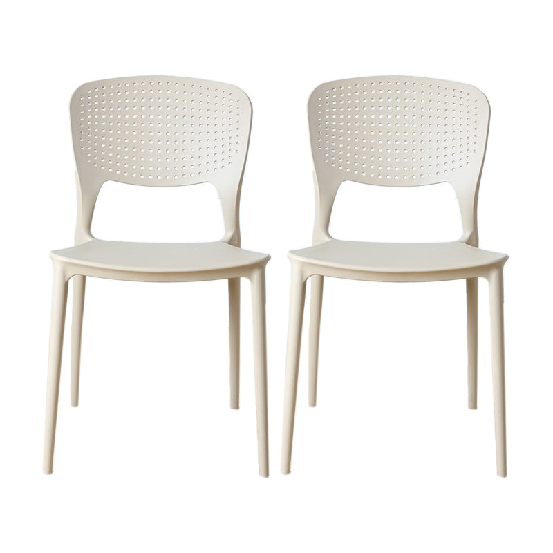 Minimalist Style Plastic Stacking Dining Chair Open Back Dining Side Chair Camel 2 Piece Set Clearhalo 'Dining Chairs' 'Dining Tables & Seating' 'dining_chair' 'furn' 'furn_dining_chair' 'Furniture' 'furniture_dining_chair' 'Kitchen & Dining Furniture' 4901218
