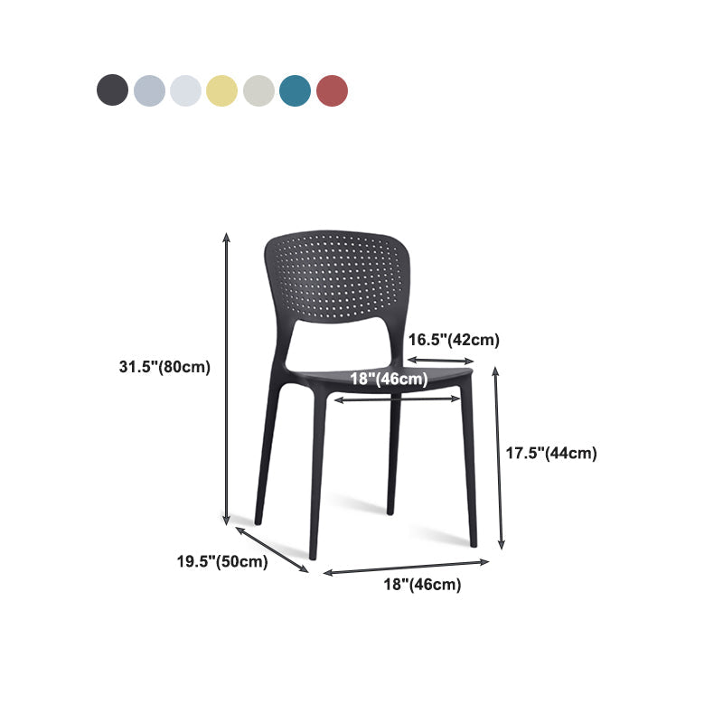 Minimalist Style Plastic Stacking Dining Chair Open Back Dining Side Chair Clearhalo 'Dining Chairs' 'Dining Tables & Seating' 'dining_chair' 'furn' 'furn_dining_chair' 'Furniture' 'furniture_dining_chair' 'Kitchen & Dining Furniture' 4901224