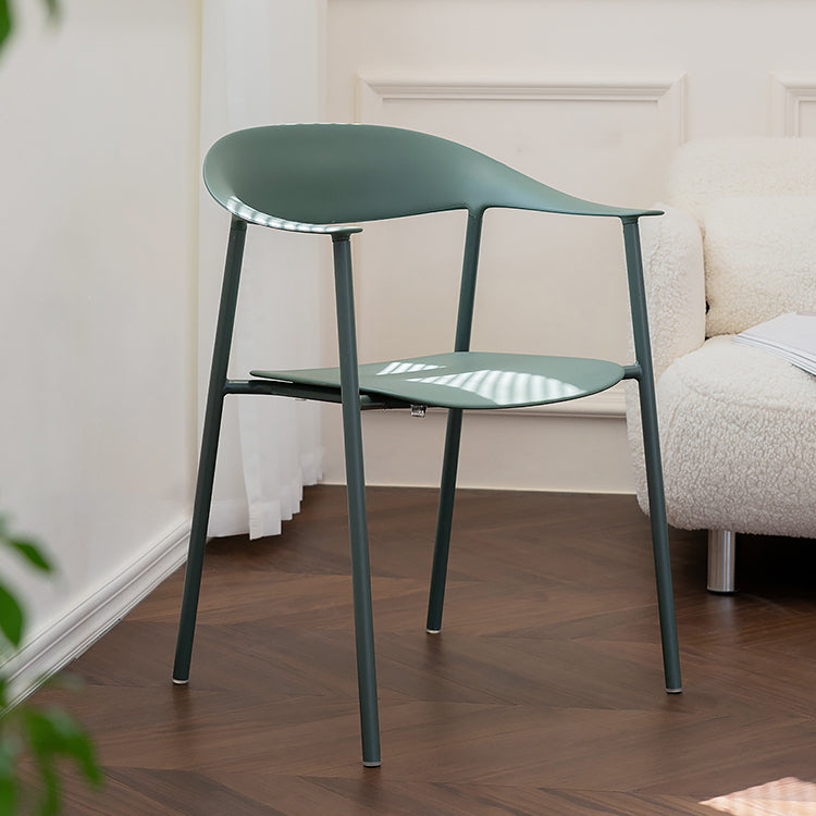 Scandinavian Style Plastic Arm Chair Open Back Dining Side Chair Green 1 Piece Clearhalo 'Dining Chairs' 'Dining Tables & Seating' 'dining_chair' 'furn' 'furn_dining_chair' 'Furniture' 'furniture_dining_chair' 'Kitchen & Dining Furniture' 4901225