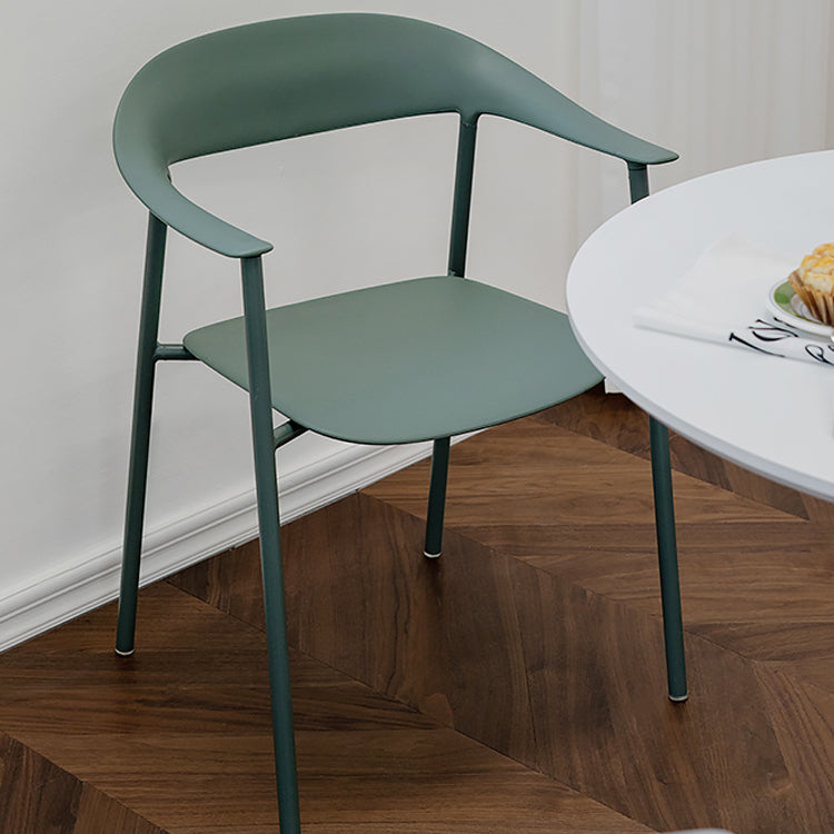 Scandinavian Style Plastic Arm Chair Open Back Dining Side Chair Clearhalo 'Dining Chairs' 'Dining Tables & Seating' 'dining_chair' 'furn' 'furn_dining_chair' 'Furniture' 'furniture_dining_chair' 'Kitchen & Dining Furniture' 4901231