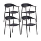 Scandinavian Style Plastic Arm Chair Open Back Dining Side Chair Black 4 Piece Set Clearhalo 'Dining Chairs' 'Dining Tables & Seating' 'dining_chair' 'furn' 'furn_dining_chair' 'Furniture' 'furniture_dining_chair' 'Kitchen & Dining Furniture' 4901232